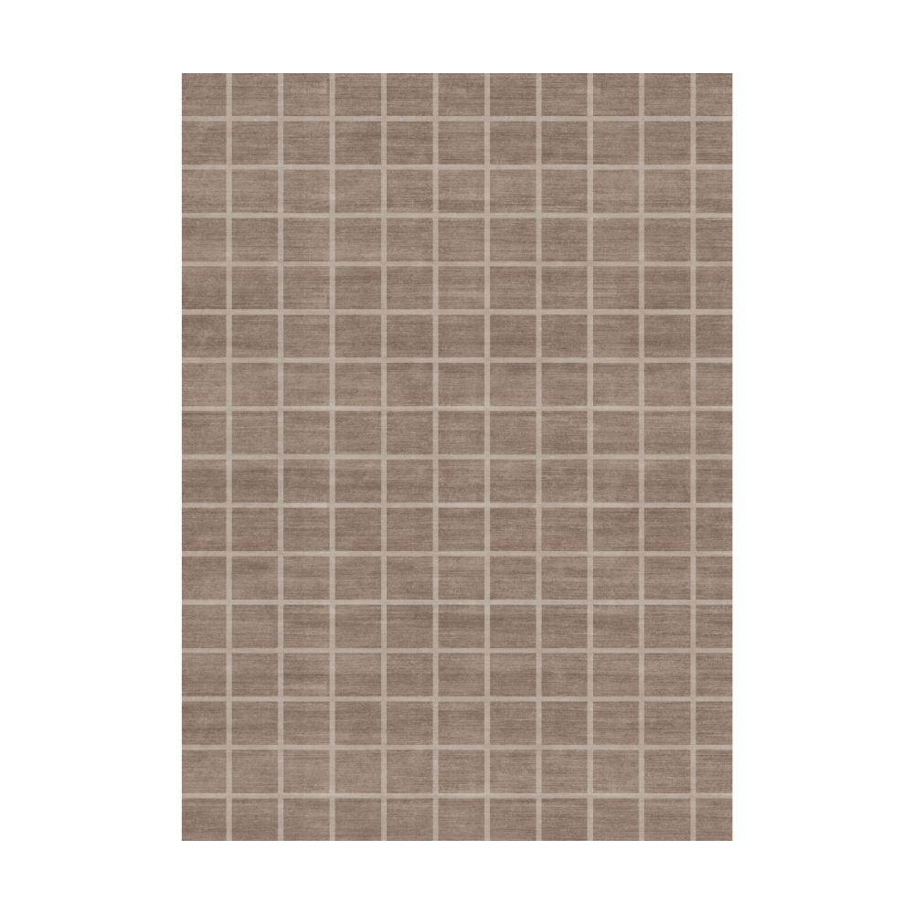Marcellus Checkered Washable Area Rug, beige grid pattern, machine washable and non-slip
