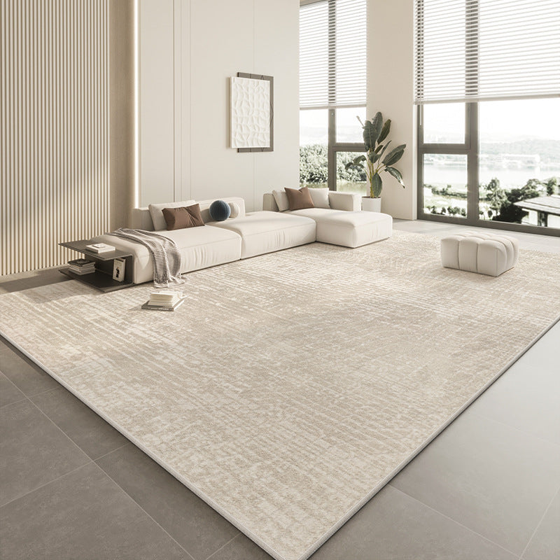 Beige Scandinavian rug enhancing modern living room aesthetic