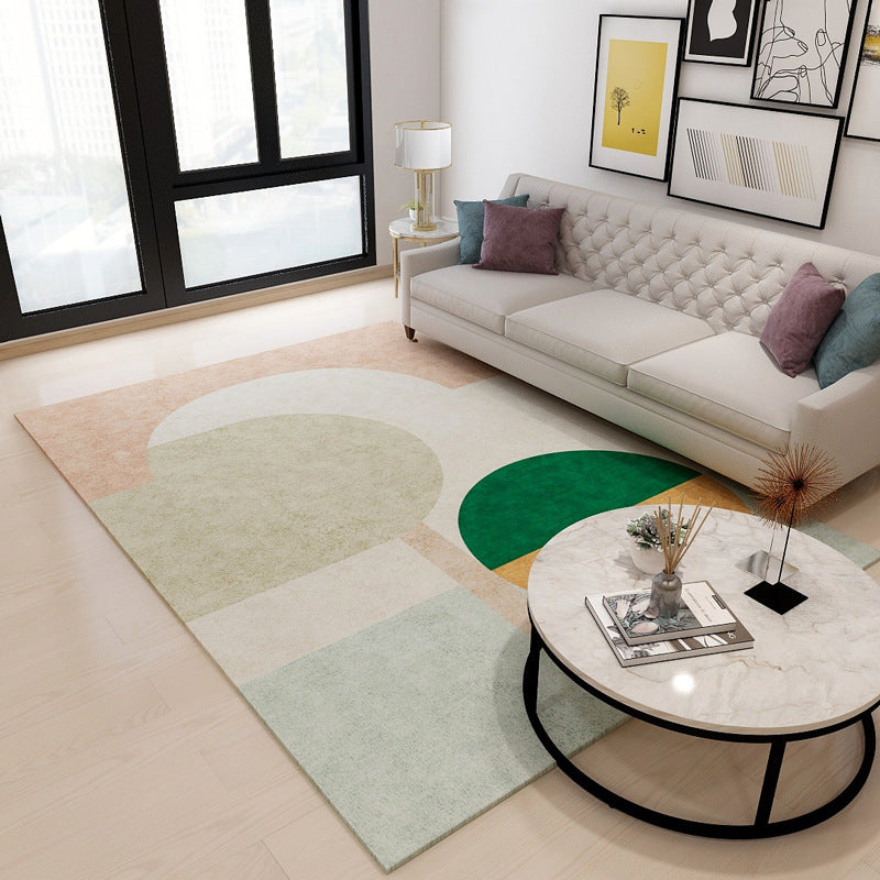 Elegant Green Geometric Rugs