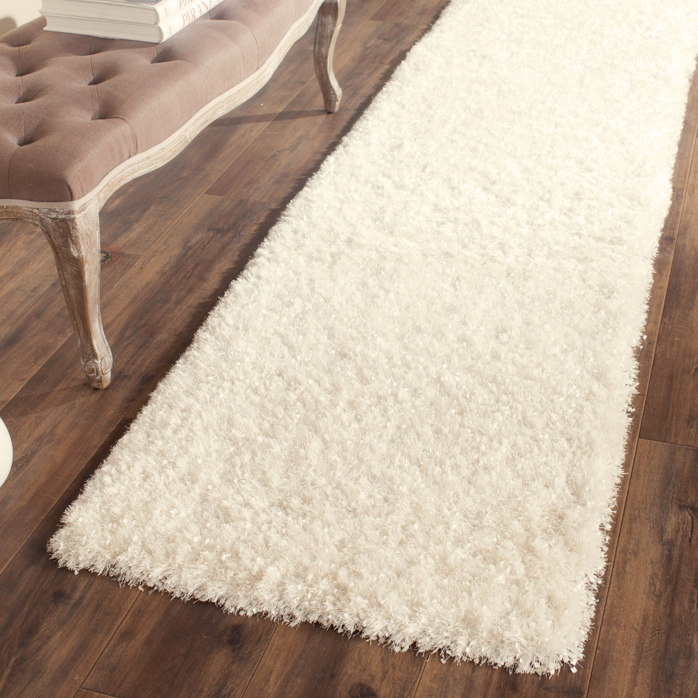 Long light cream Shimmering Dream Shag Rug, ideal for enhancing modern home interiors.