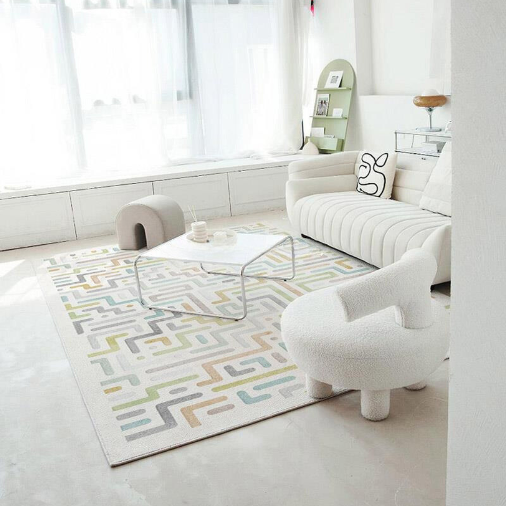 Modern Nordic Checkered Stria Rugs