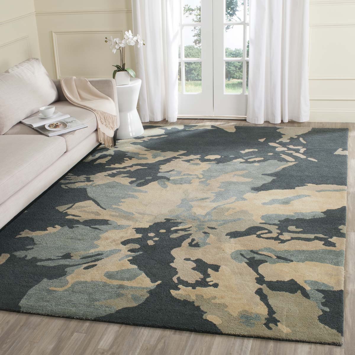 Ember Glow Flower Rugs