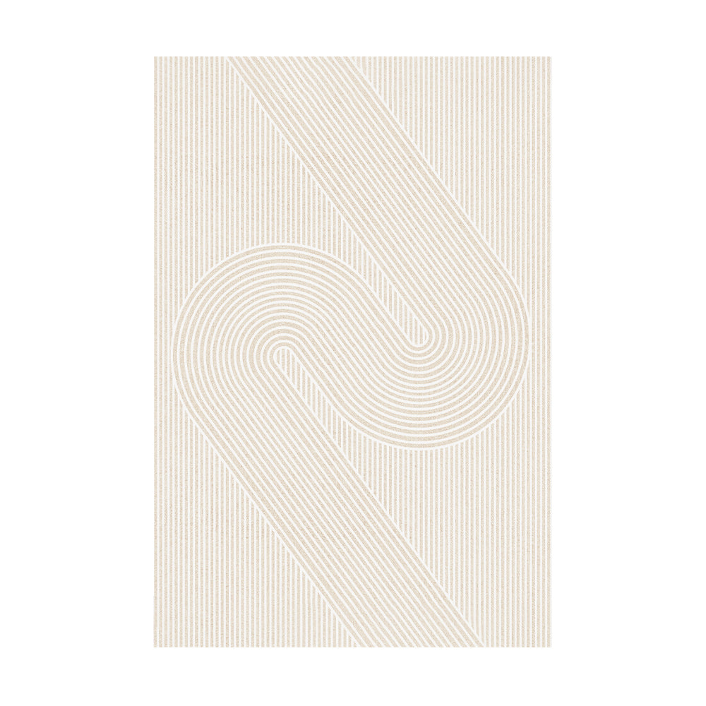 Serpentine Whisper modern rug with curved line design in light color