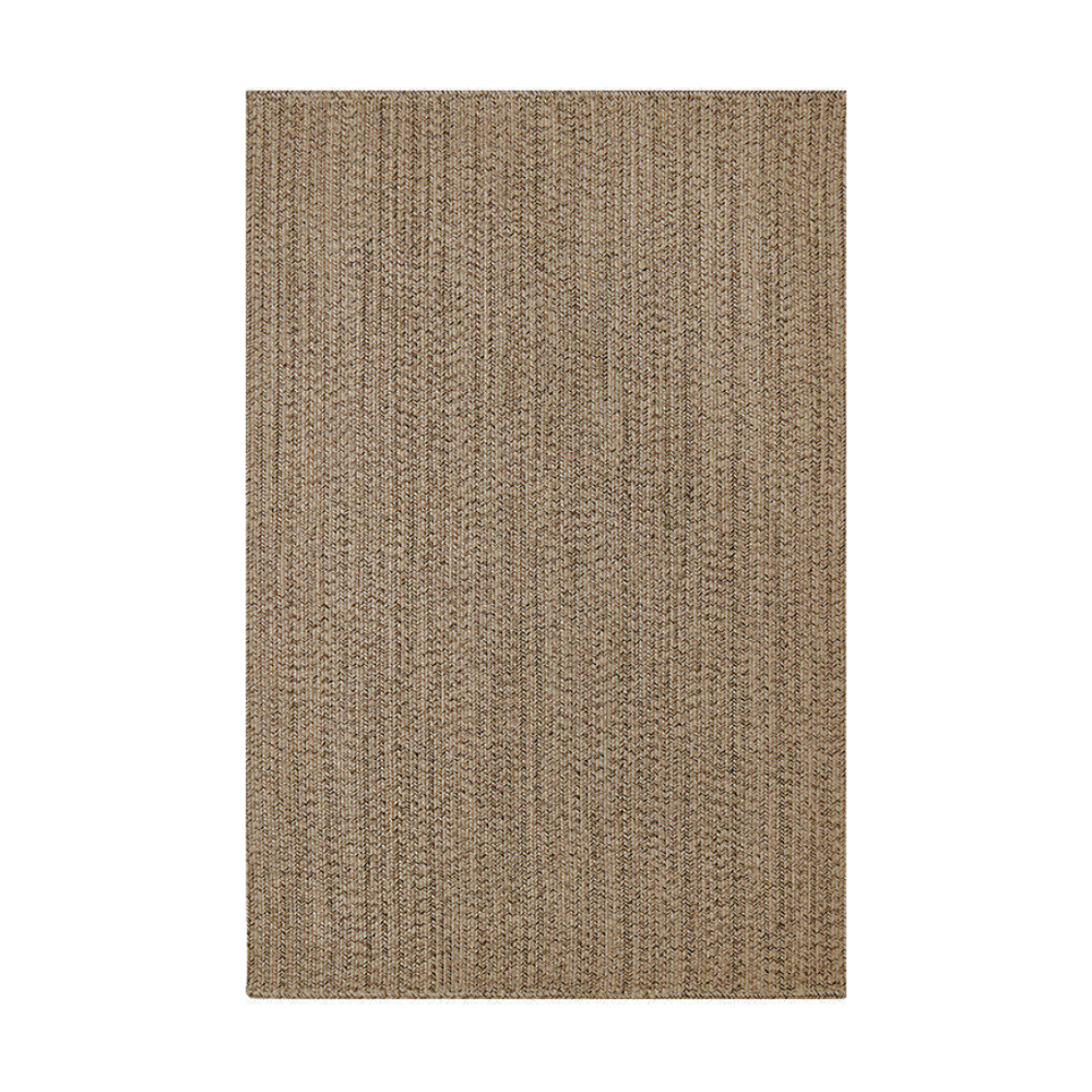 Soothing Touch Stripes hand-braided indoor/outdoor rug in tan color