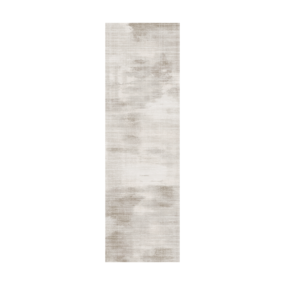 Dawn Mist Modern Runner Rug in neutral tones with a subtle ombre design.