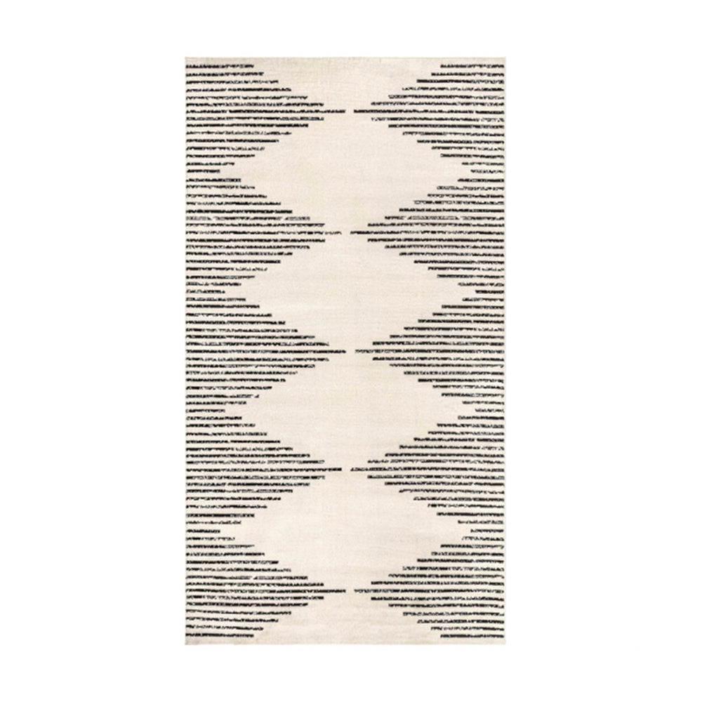 Desert Echo Geometric Rug with black and beige chevron design