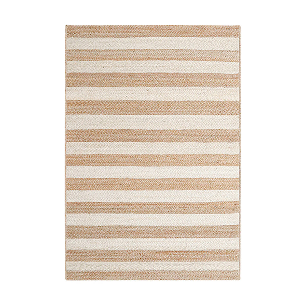 Sandy Shores Stripes Outdoor Rug in beige and cream striped design