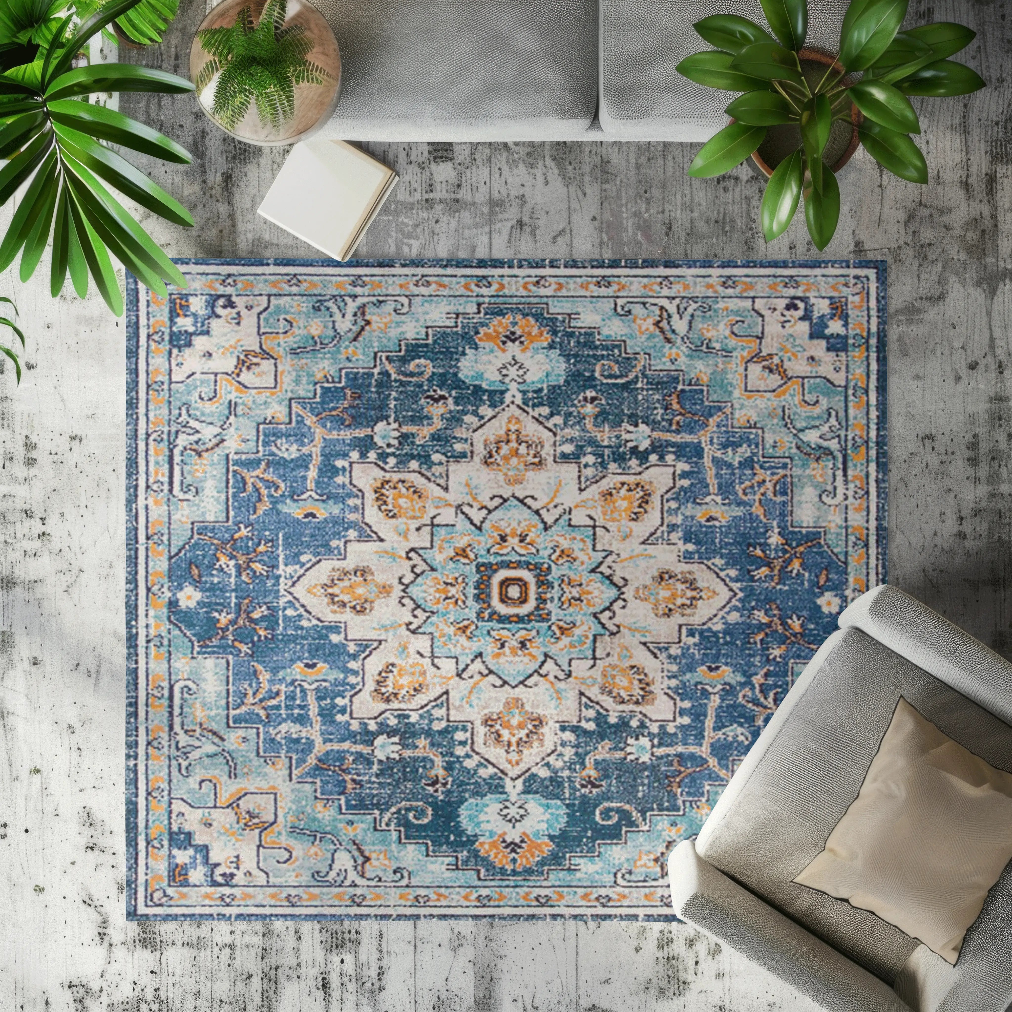 Luminous Night Floral Rugs