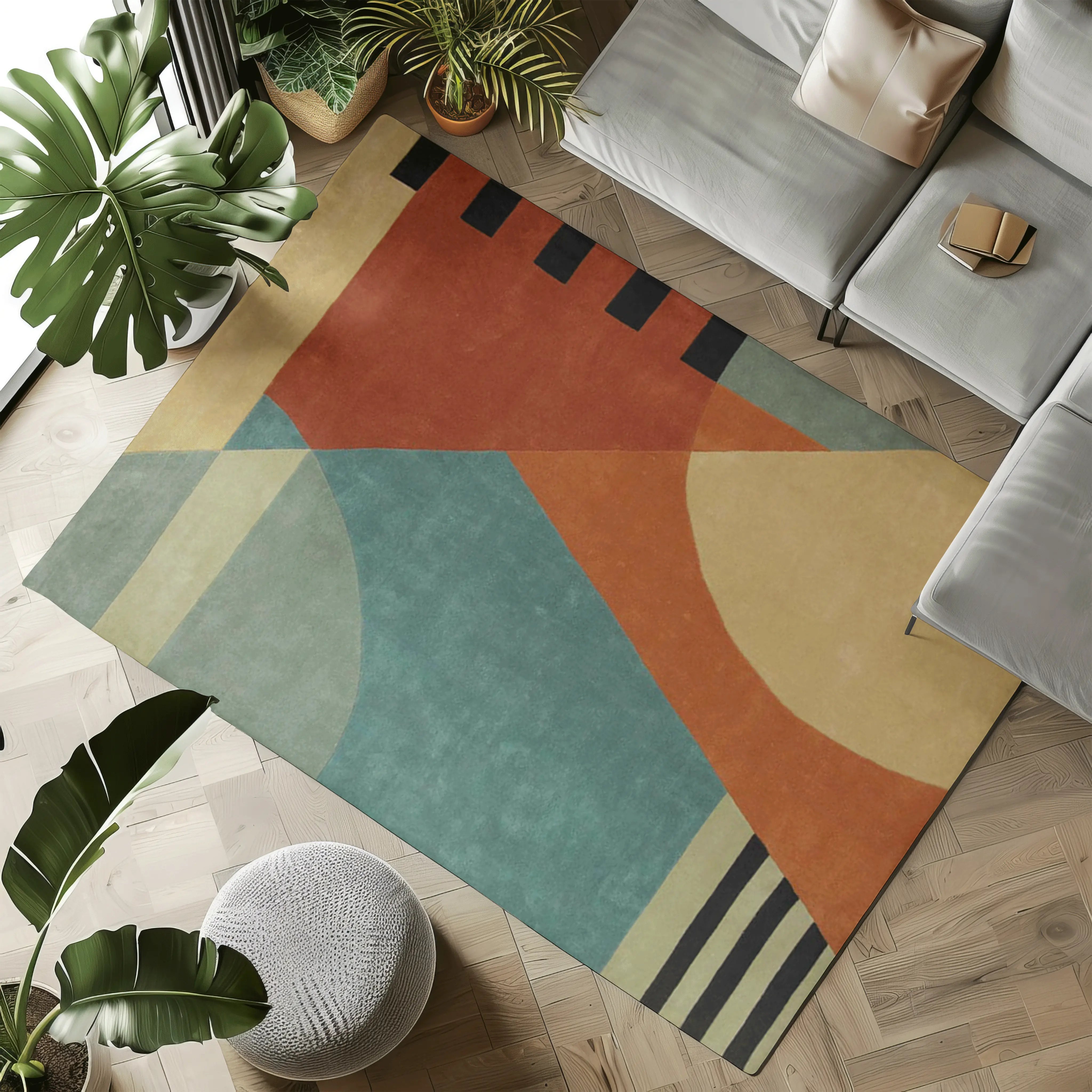 Velvet Reflection Geometric Rugs