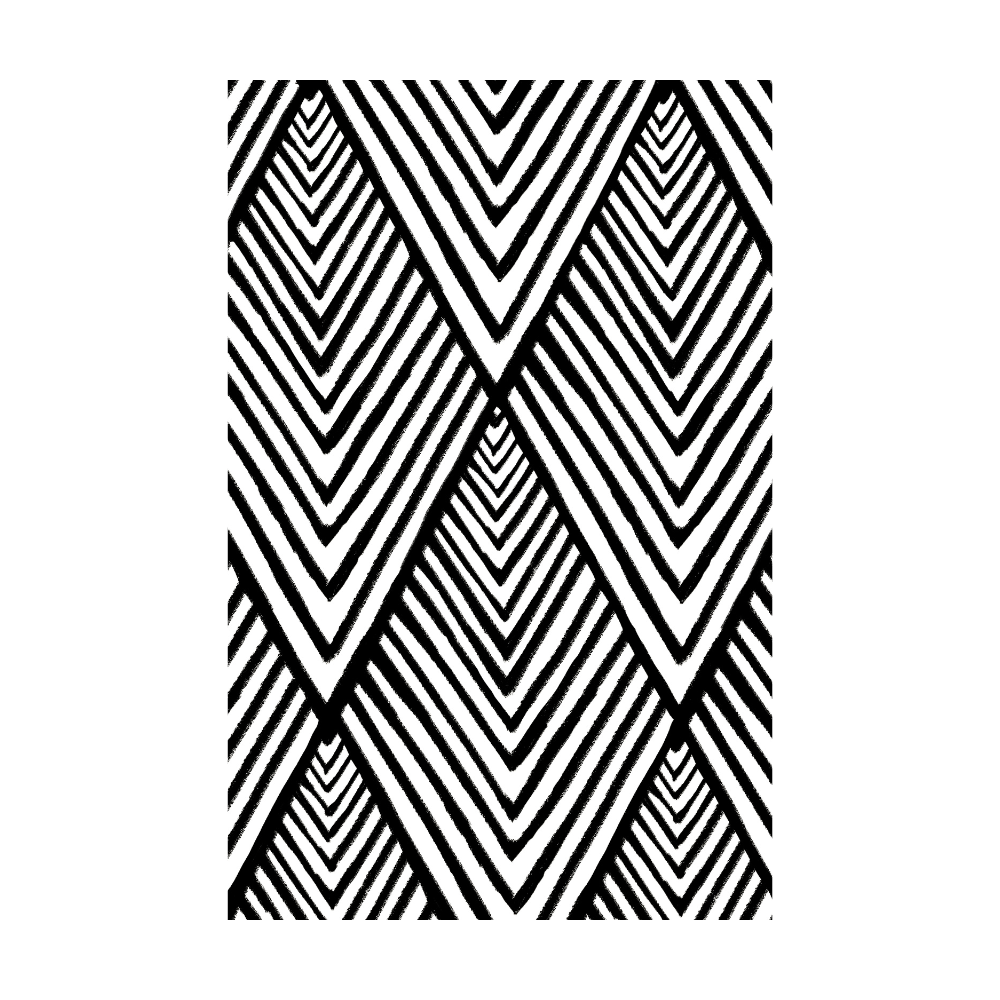 Chevron pattern black and white rug enhancing contemporary home decor.