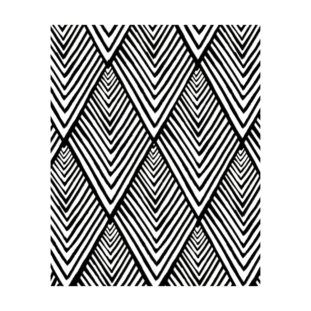 Minimalist black and white diamond pattern rug for stylish home decor.