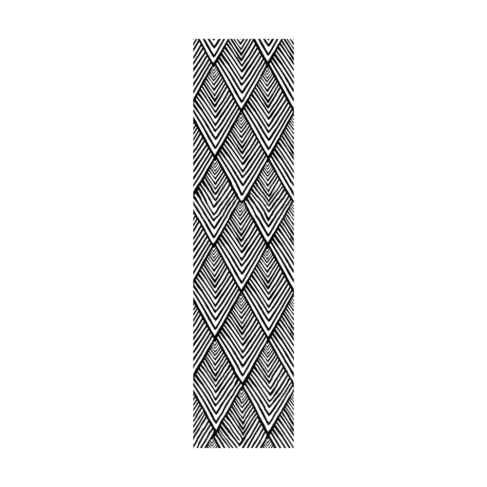 Chevron pattern rug in black and white for modern home decor