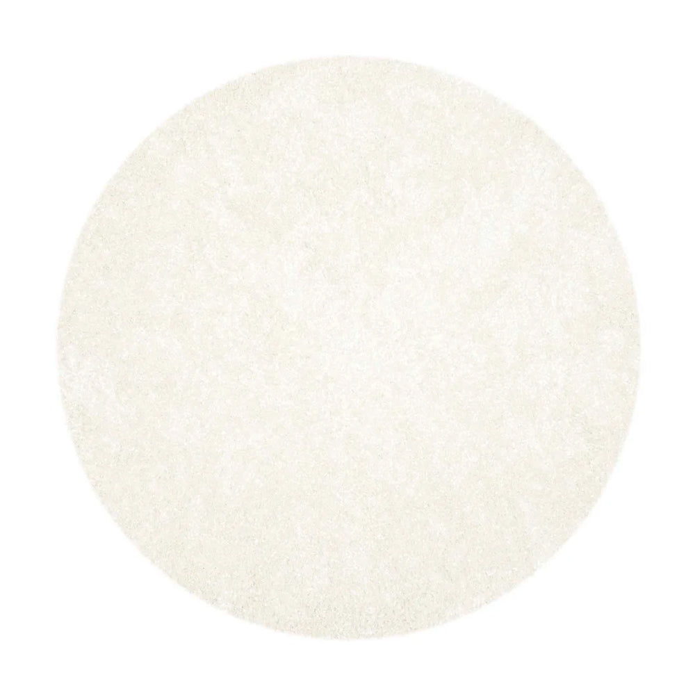 Round light cream Shimmering Dream Shag Rug for stylish home interiors.