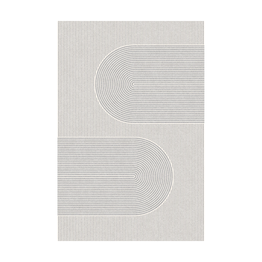 Ephemeral Glow modern rug with curved lines in neutral tones