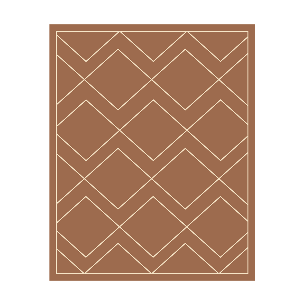 Geometric diamond pattern rug in warm brown tones