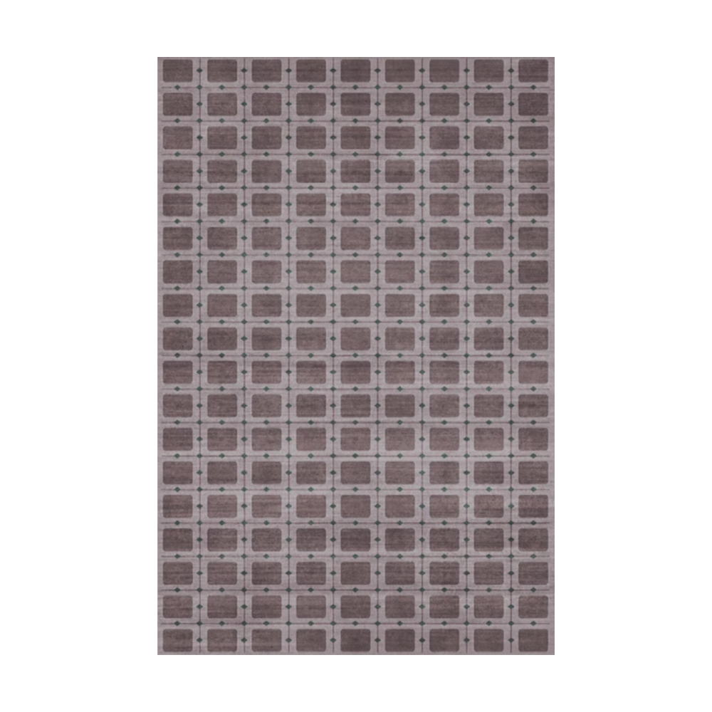 Perseus checkered washable rug in gray geometric design