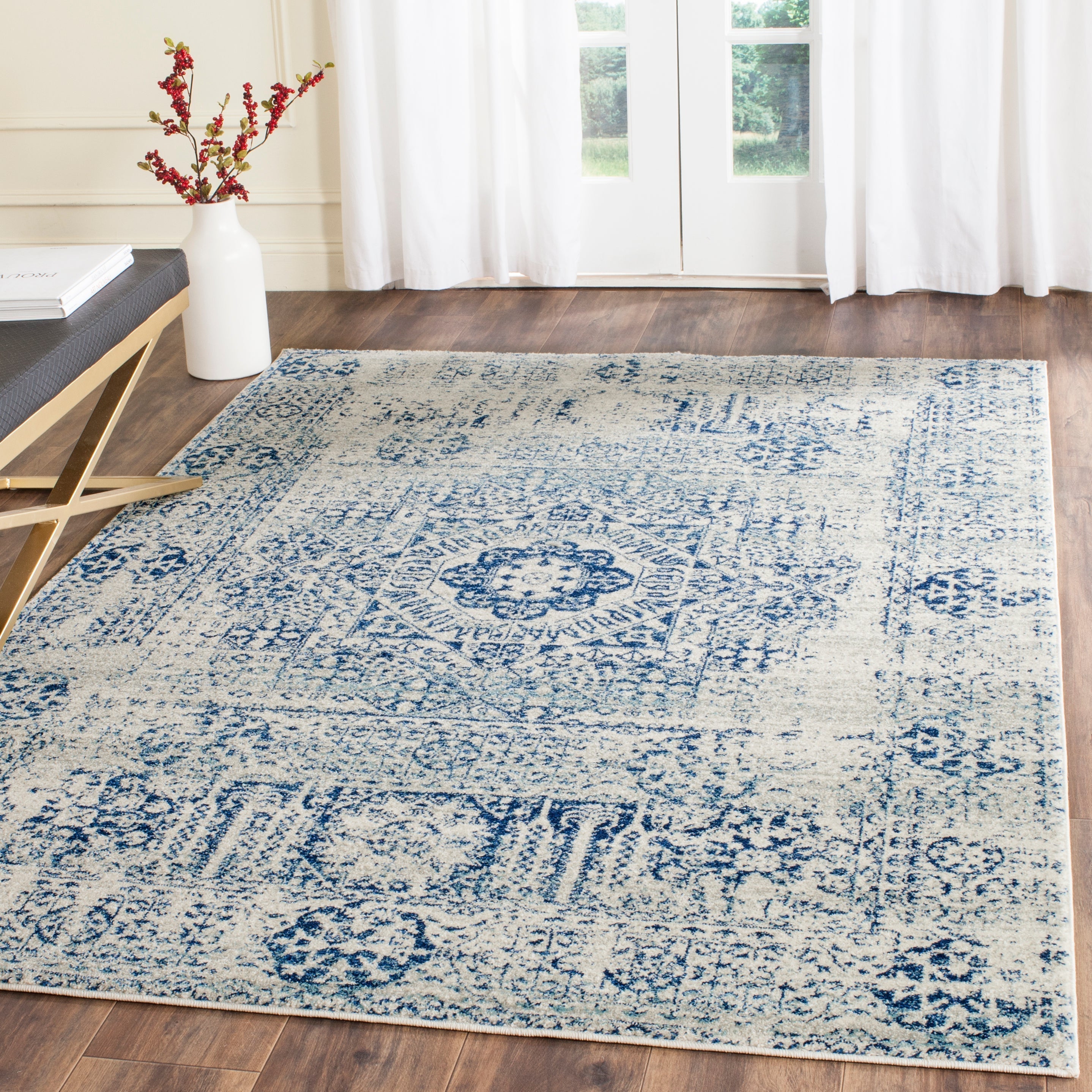 Tranquil Azure Print Rugs