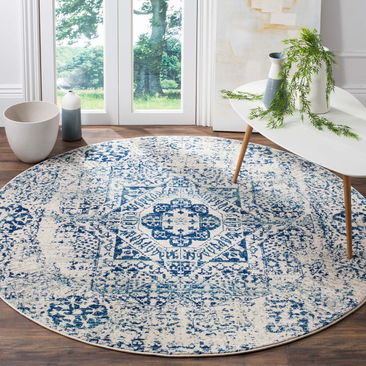 Tranquil Azure Print Rugs