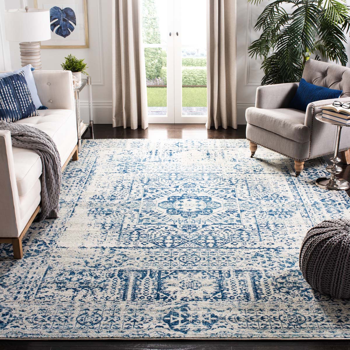 Tranquil Azure Print Rugs