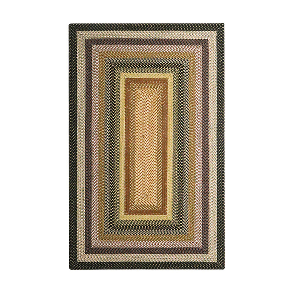 Faith Bohemian outdoor woven rug in geometric design with warm colors