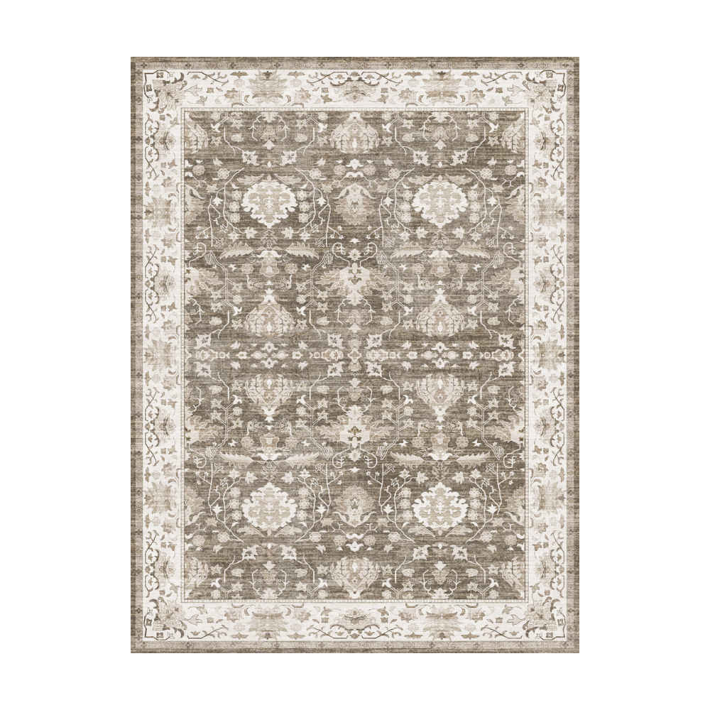 Desert Bloom Persian rug in neutral tones with intricate patterns