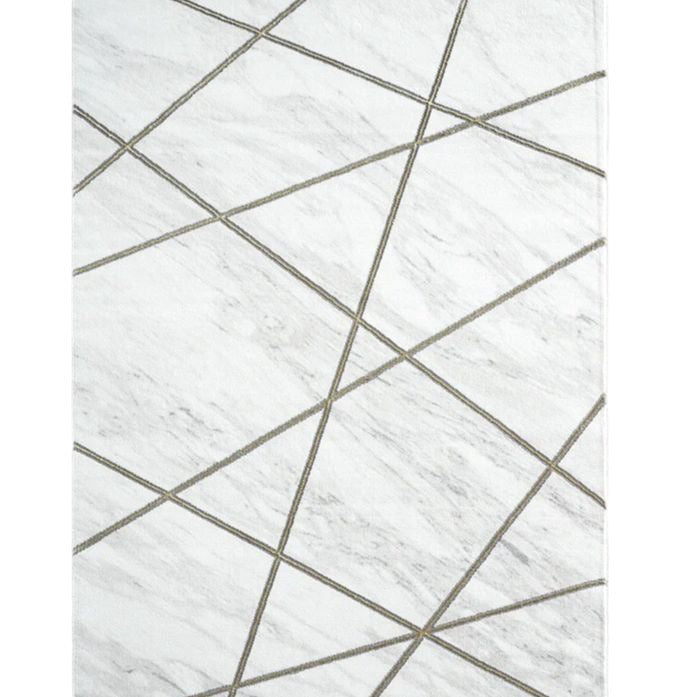 White Mirrored Contemporary Rugs