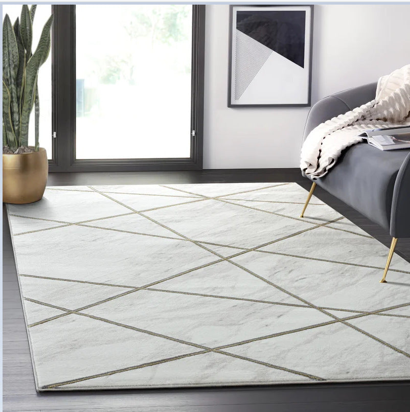 White Mirrored Contemporary Rugs