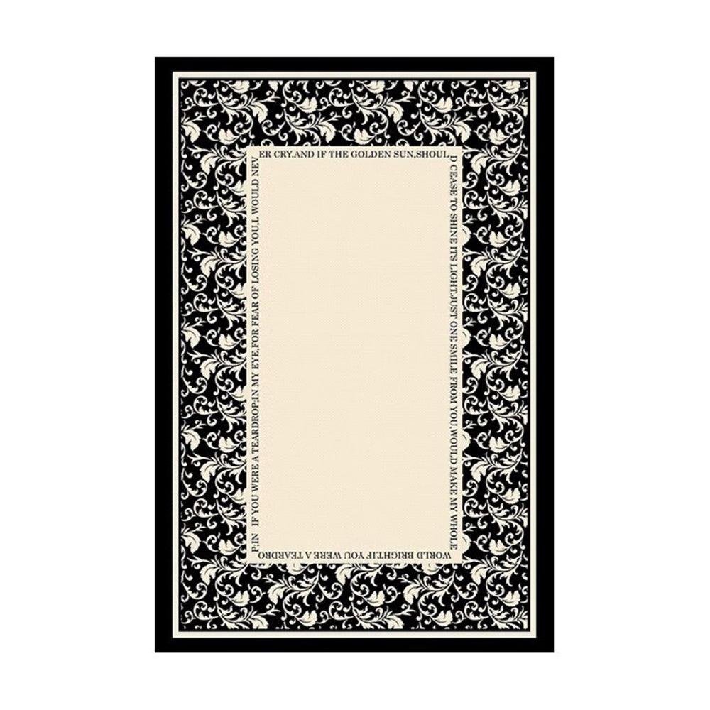 Layered Depth White Black Rugs