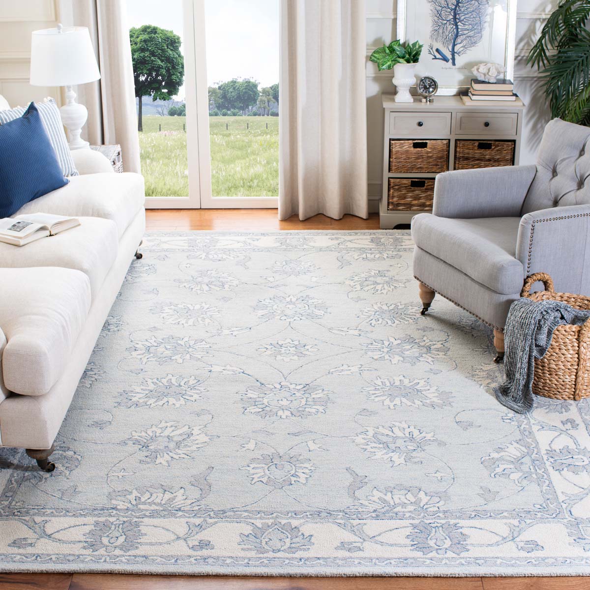 Midnight Blossom Print Rugs