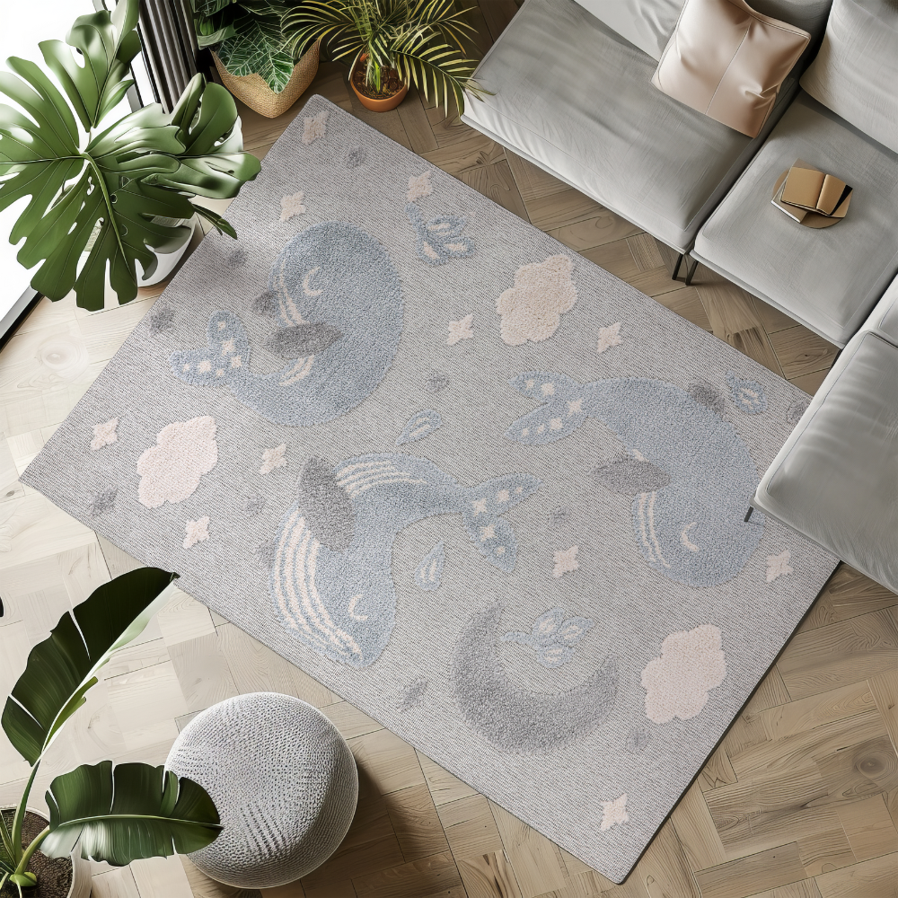 Gentle Tides Whale Woven Rugs