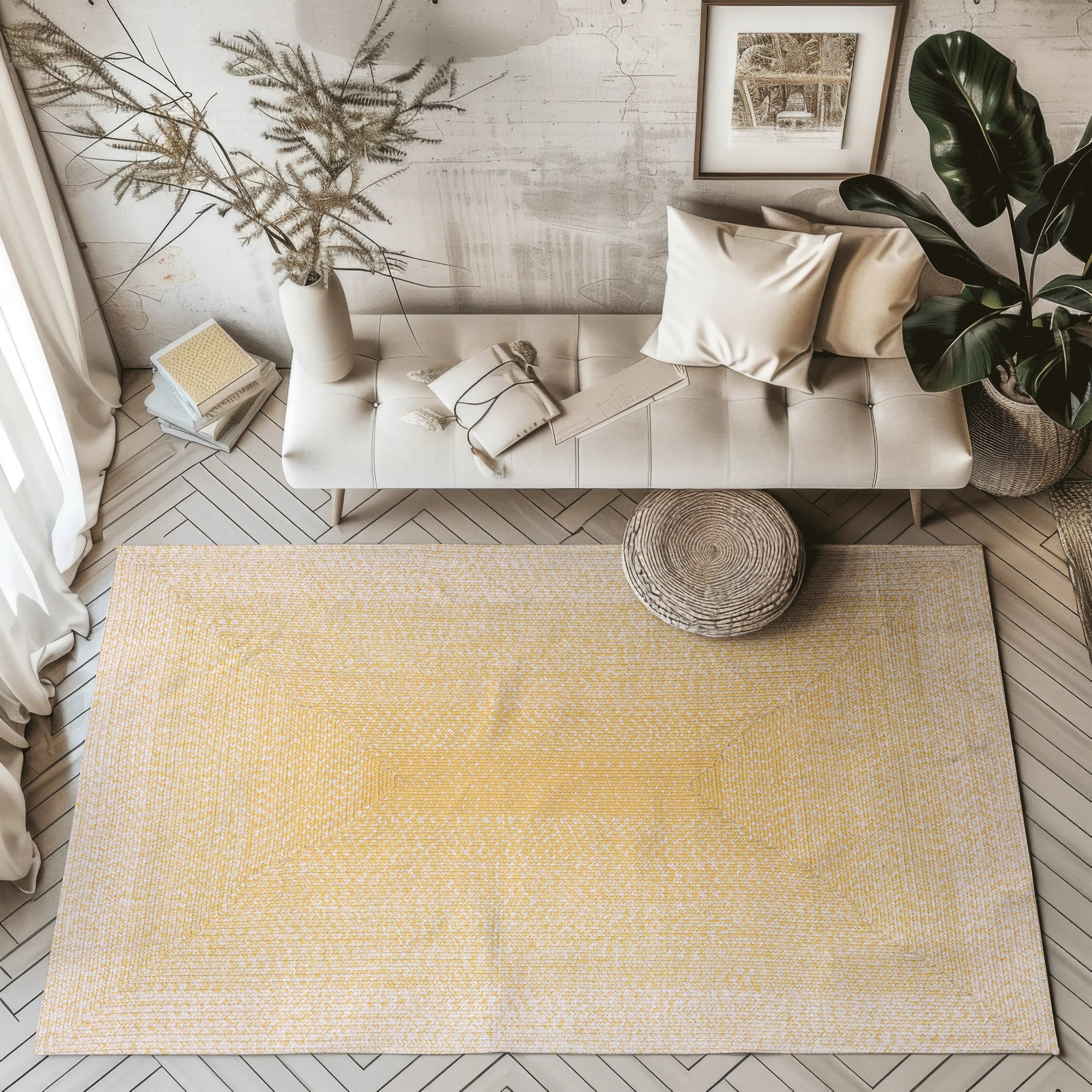 Frosted Twilight Yellow Woven Rugs